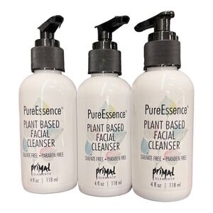 Primal Elements Pure Essence Plant Based Facial Cleanser (3) 4 oz Bottles New